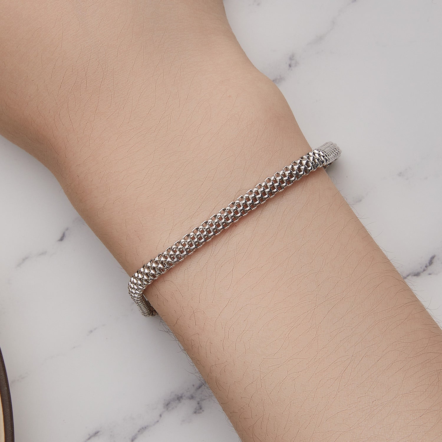 925 Sterling Silver Plated Platinum 17.0 Size Bracelet for Women  DestGlow