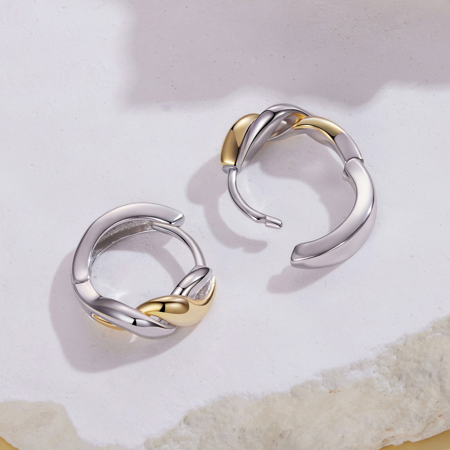 925 Sterling Silver Earrings with Plated White Gold and Gold for Women  DestGlow