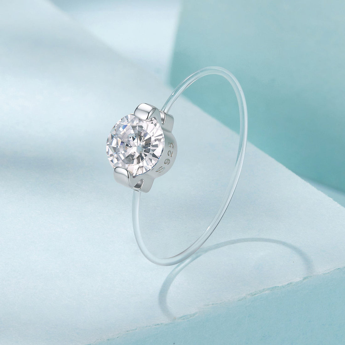 925 Sterling Silver White Gold Plated CZ Ring Size 6 for Women  DestGlow