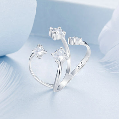 925 Sterling Silver White Gold Plated Pavé Set CZ Ring 2.5-13.5mm for Women  DestGlow