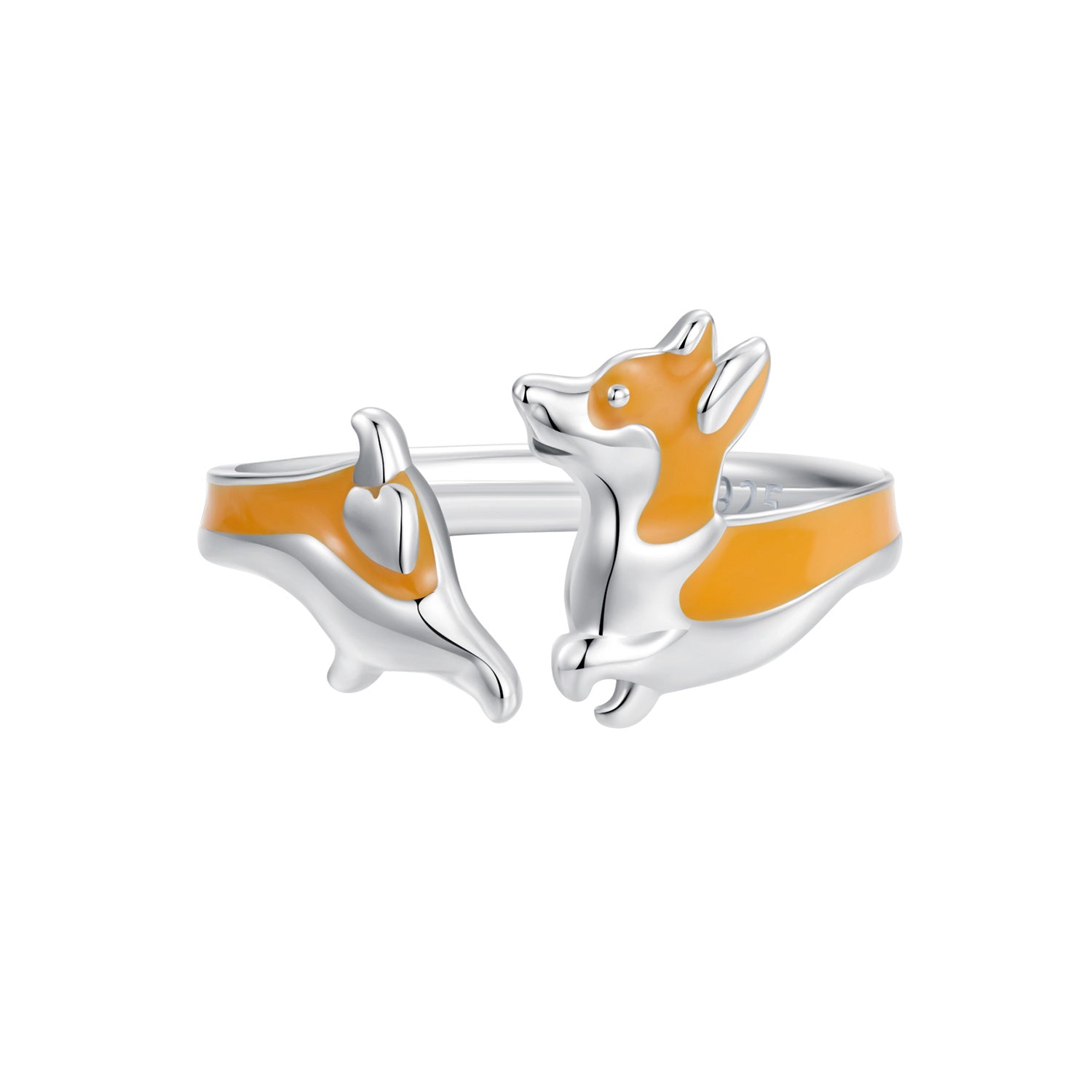925 Sterling Silver Enamel Plated White Gold 2.6mm Ring  DestGlow