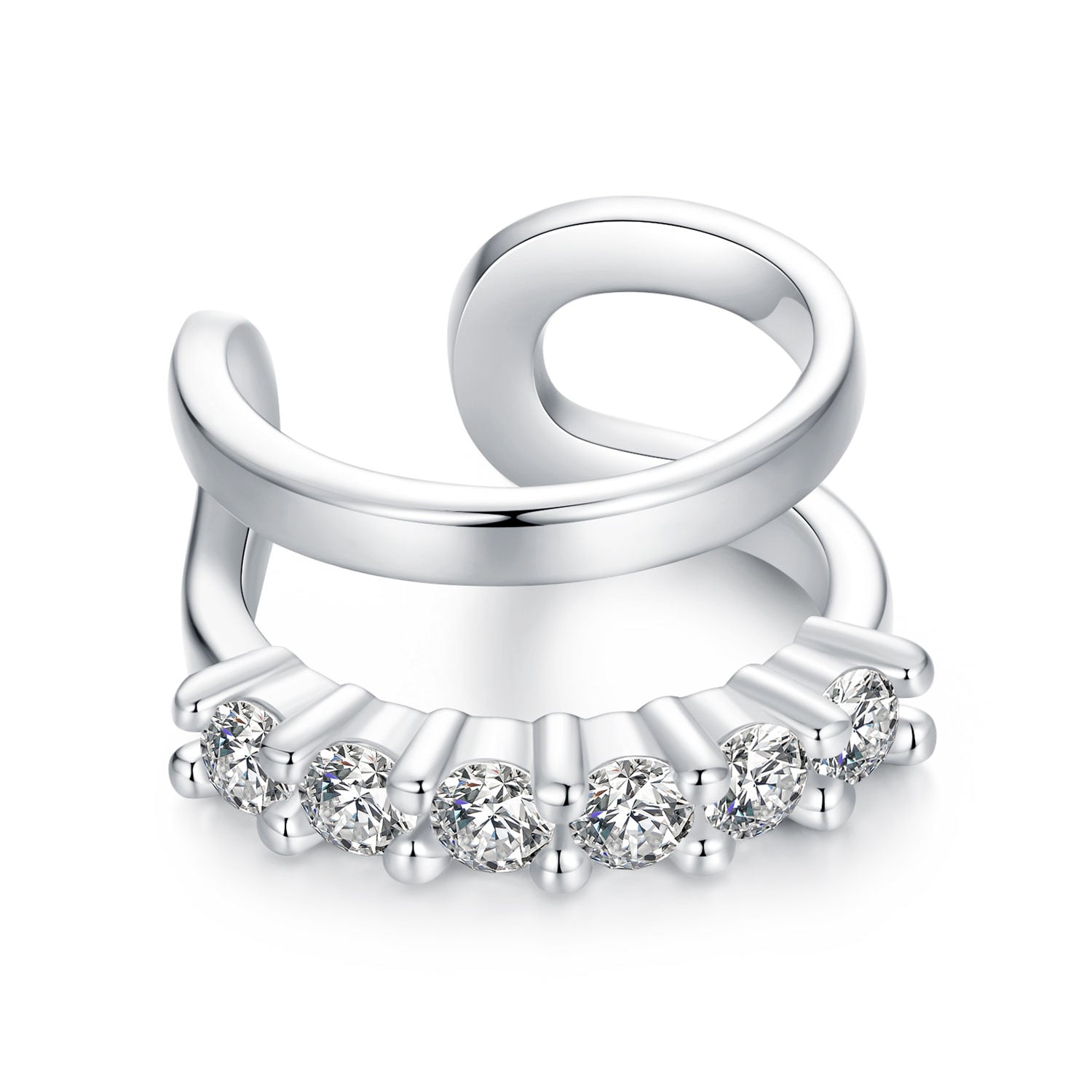 925 Sterling Silver Earrings with Pavé Setting CZ in Platinum  DestGlow