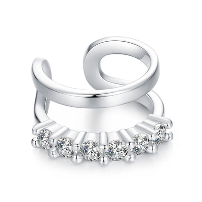 925 Sterling Silver Earrings with Pavé Setting CZ in Platinum  DestGlow