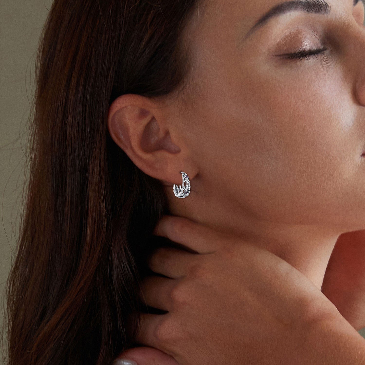 925 Sterling Silver Earrings with Pavé Setting and Oxidized Finish  DestGlow