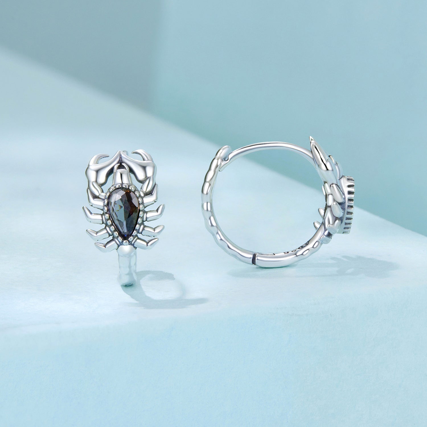 925 Sterling Silver Earrings with Transparent Glass - 13*8mm for Women  DestGlow