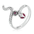 925 Sterling Silver Oxidized Snake Ring with Pavé Setting CZ for Women - Size 7.0  DestGlow