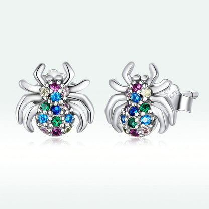 925 Sterling Silver Earrings with Pavé Setting CZ, Oxidized Silver, 0.7*0.8 cm for Women  DestGlow