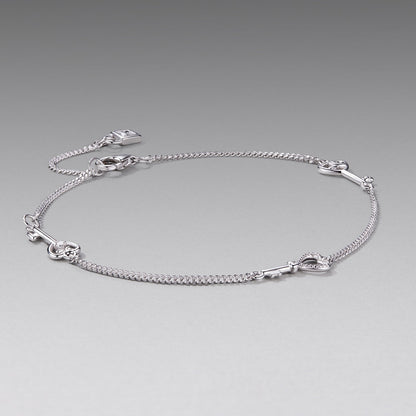 925 Sterling Silver White Gold Plated 21cm Pavé CZ Bracelet for Women  DestGlow