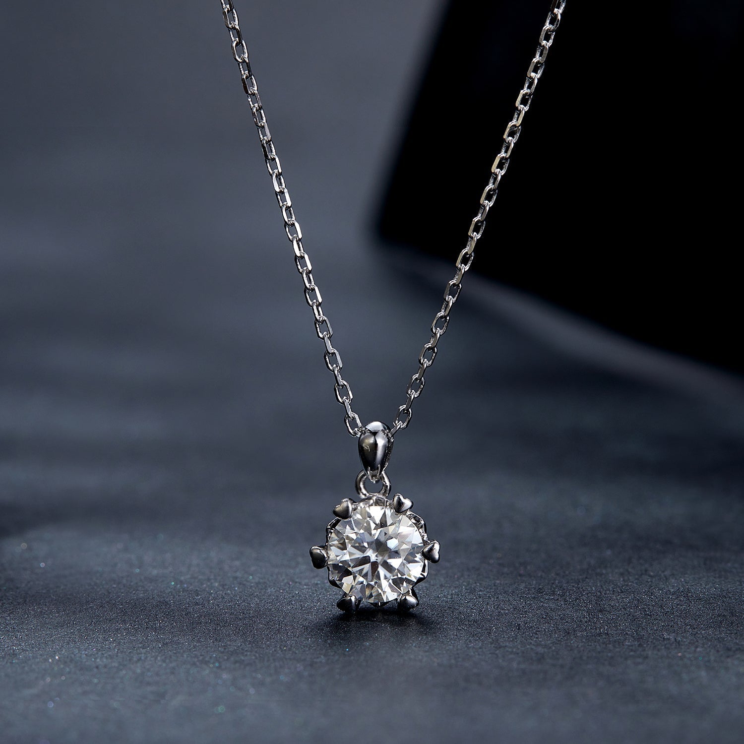925 Sterling Silver Moissanite Necklace 39cm+5cm Length for Women  DestGlow