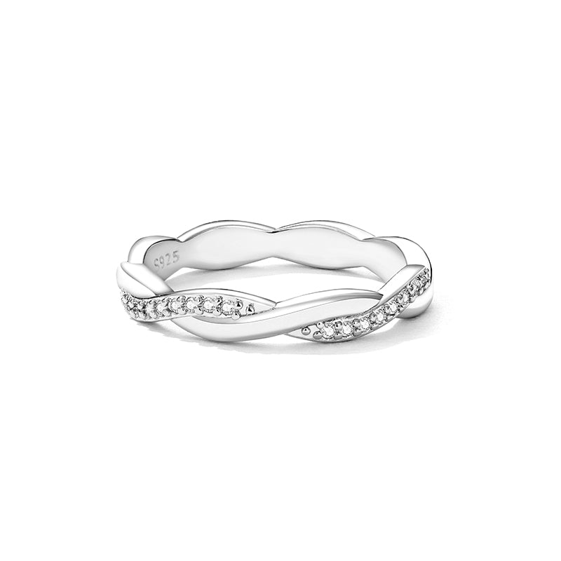 925 Sterling Silver Pavé Setting CZ Ring  DestGlow