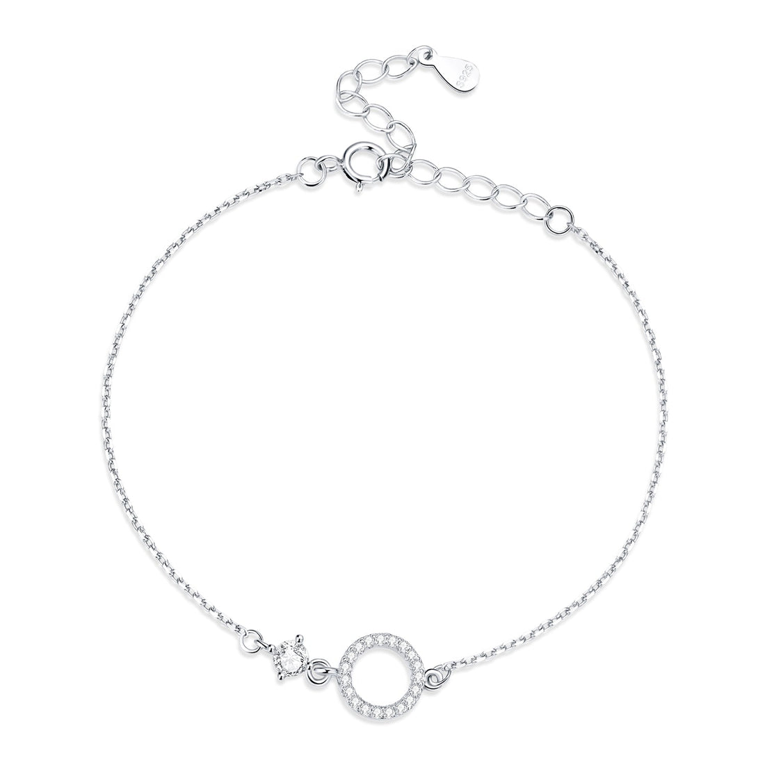 925 Sterling Silver Adjustable Bracelet with Pavé Set CZ for Women  DestGlow