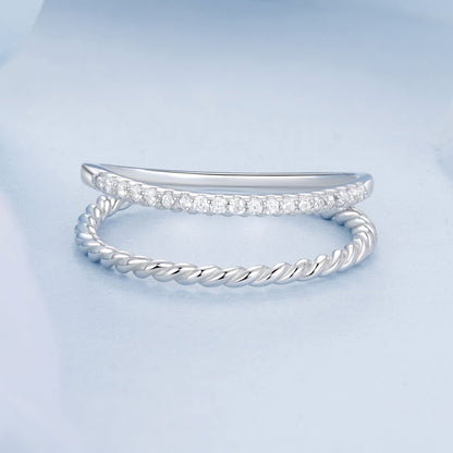 925 Sterling Silver Ring 6.0 Size with Pavé Setting CZ  DestGlow