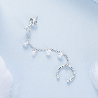 925 Sterling Silver Earrings with Pave Setting CZ - White Gold Plated for Women  DestGlow