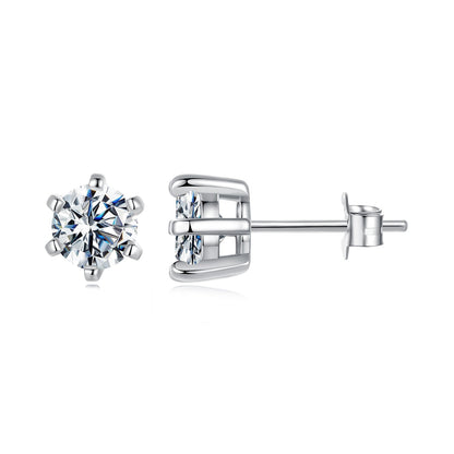 925 Sterling Silver 0.65 Carat Moissanite Earrings for Women