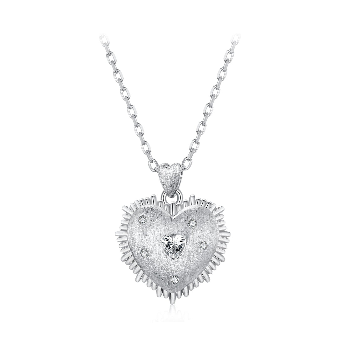 925 Sterling Silver White Gold Plated Necklace with CZ Pendant for Women  DestGlow