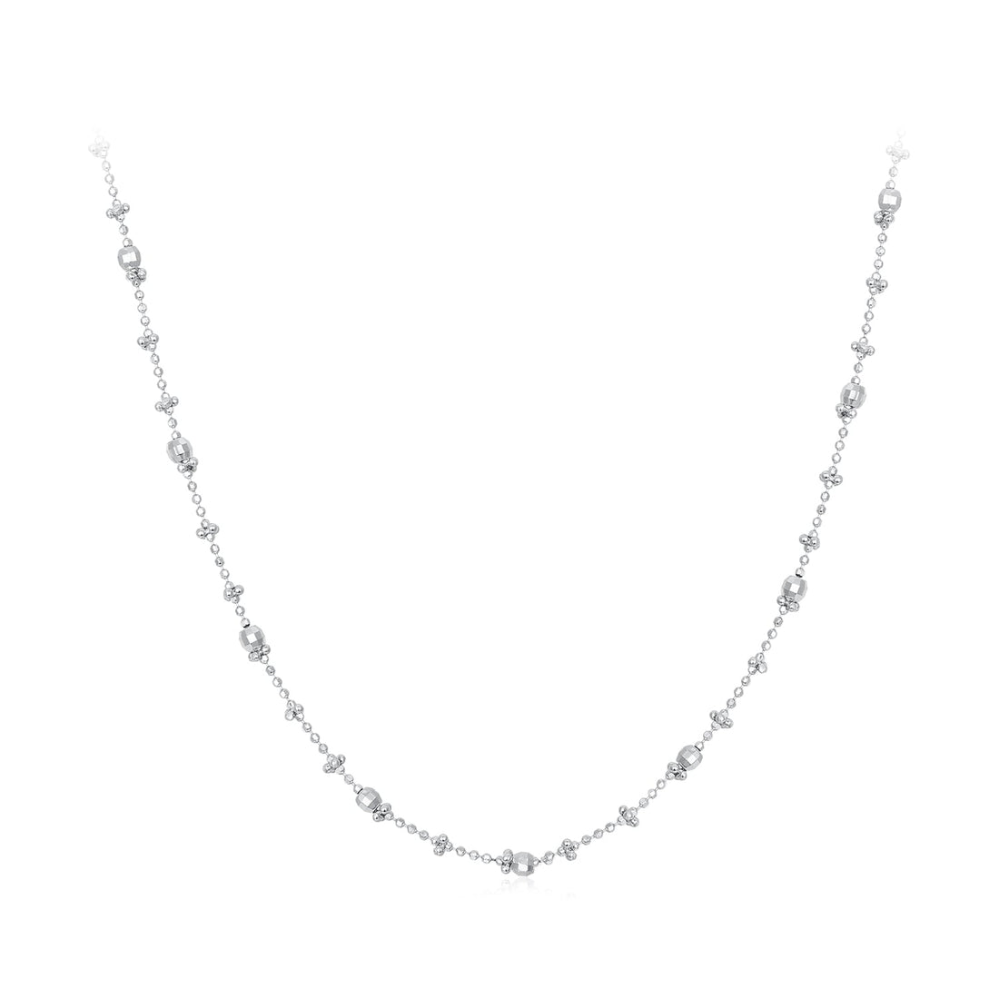 925 Sterling Silver 40+5cm White Gold Plated Necklace for Women  DestGlow