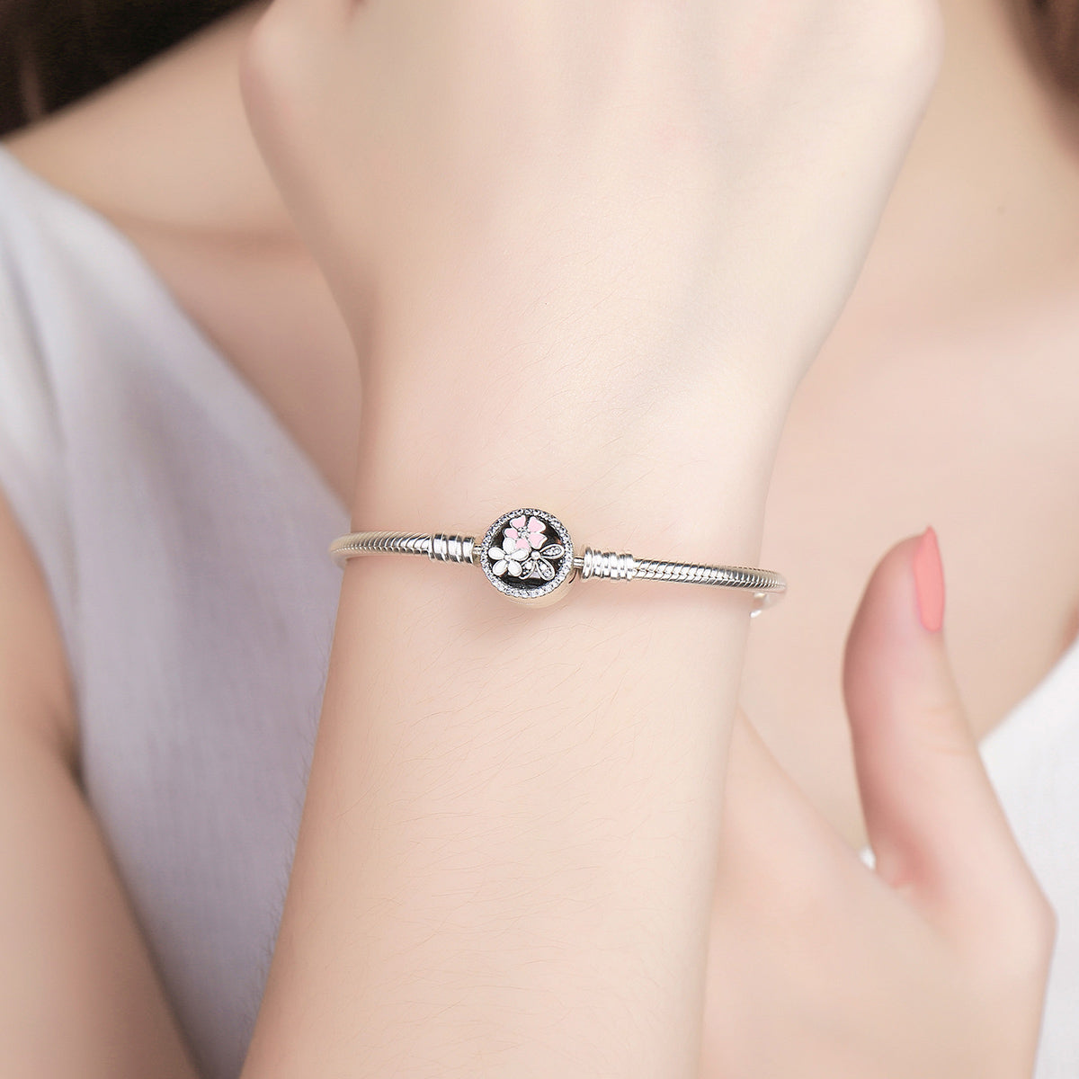 925 Sterling Silver Bracelet 18CM for Women  DestGlow