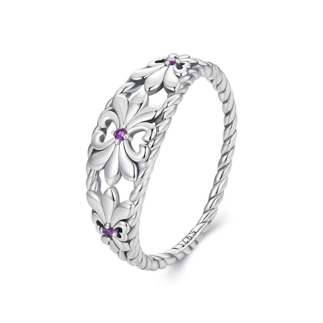 925 Sterling Silver Oxidized 1.3mm Pavé Set CZ Ring Size 6.0 for Women by Bids.com