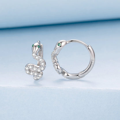 925 Sterling Silver Hoop Earrings with White Gold Plating and CZ Stones  DestGlow
