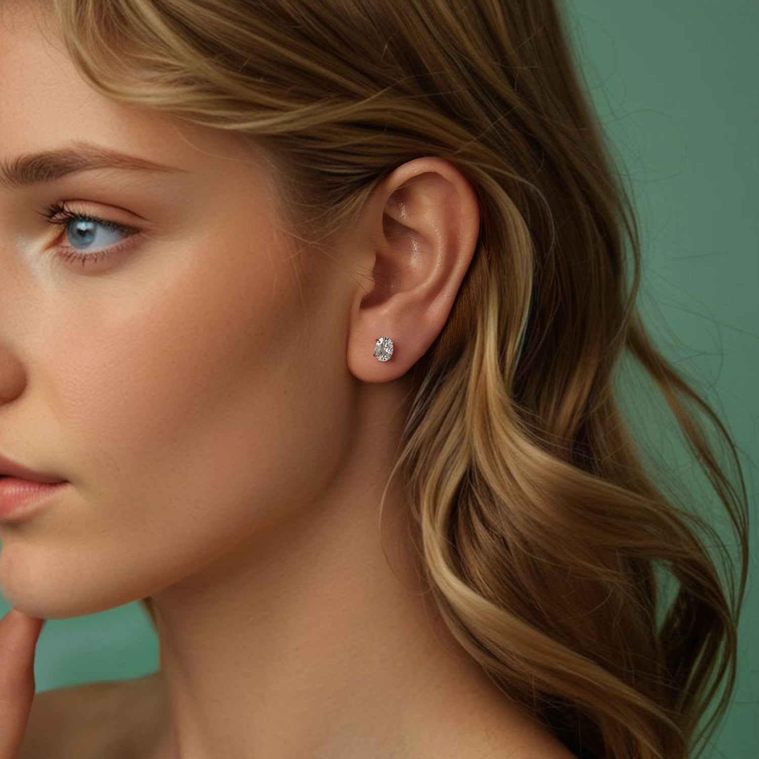 925 Sterling Silver Earrings with Pavé Setting CZ, 0.7*0.5cm, for Women  DestGlow