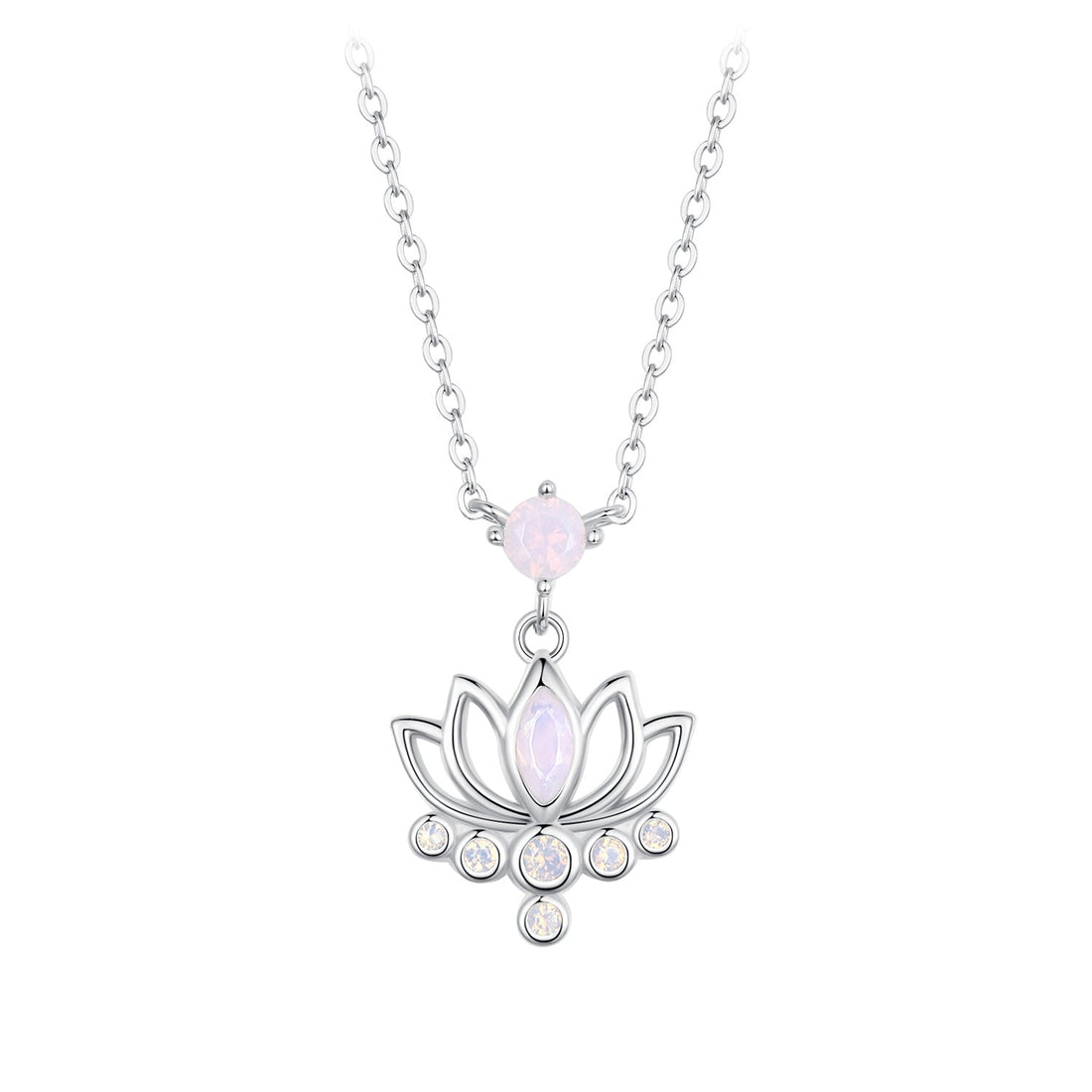 925 Sterling Silver Opal Nanometer Stone Necklace for Women  DestGlow