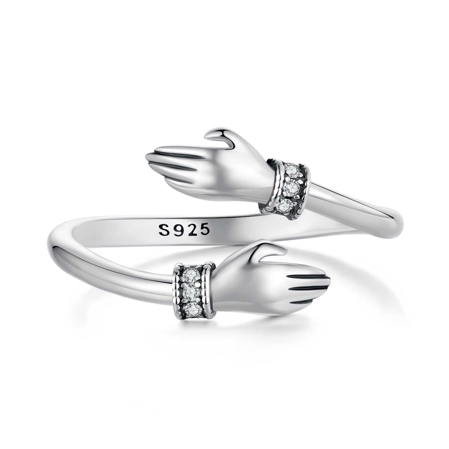 925 Sterling Silver Oxidized Pavé CZ Ring  DestGlow