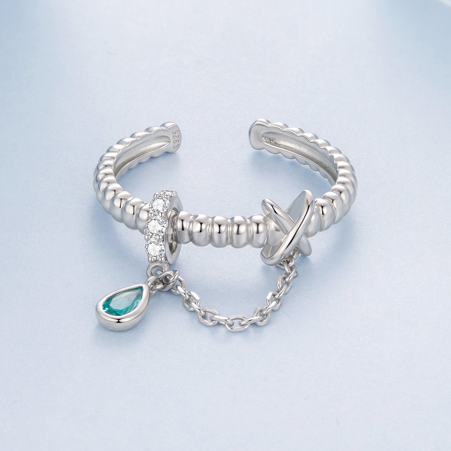 925 Sterling Silver Ring with Pavé Setting and CZ for Women  DestGlow