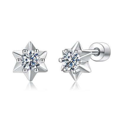 925 Sterling Silver Moissanite 0.10 Carat Earrings for Women