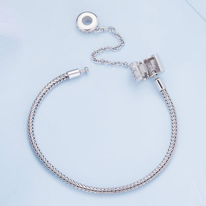 925 Sterling Silver Bracelet 17cm with Pavé Setting CZ for Women  DestGlow
