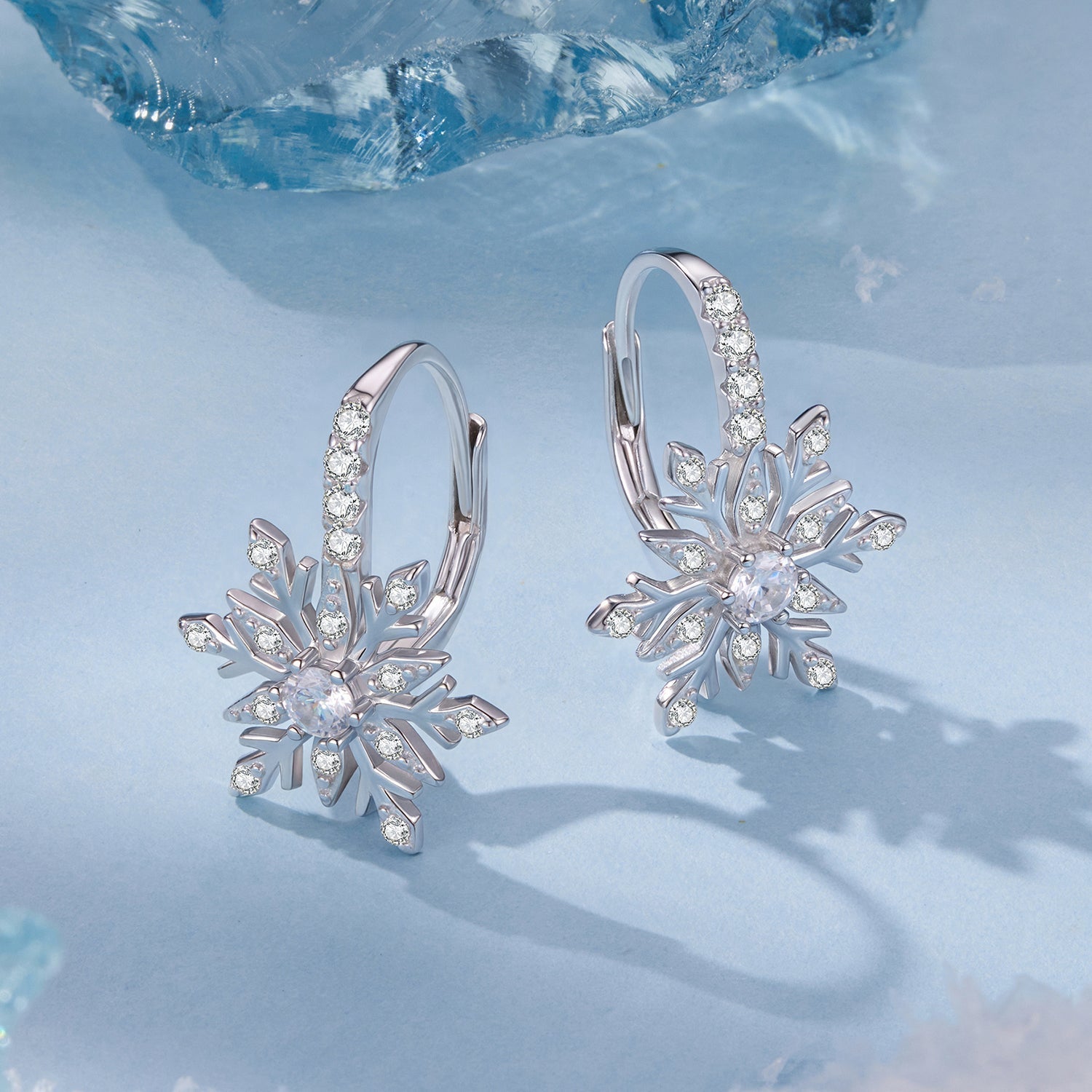 925 Sterling Silver Earrings with Pavé Setting CZ in White Gold for Women  DestGlow