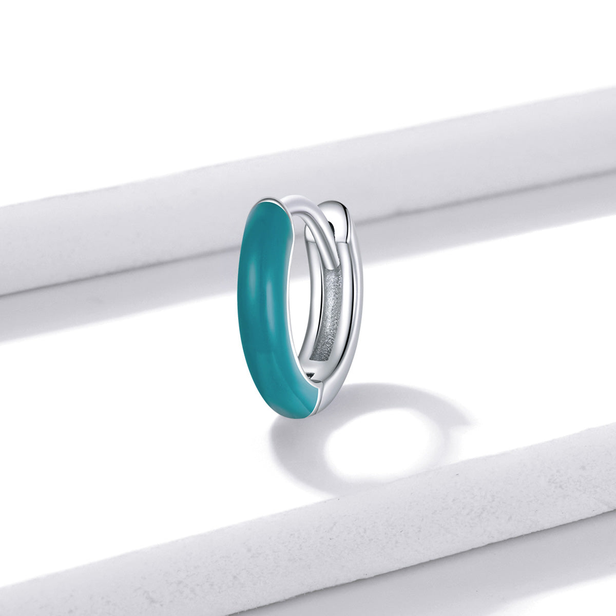 925 Sterling Silver Enamel Earrings 0.7cm for Women  DestGlow