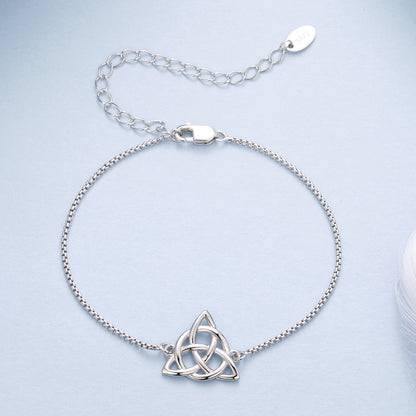 925 Sterling Silver White Gold Plated Bracelet with Length 15+6cm for Women  DestGlow