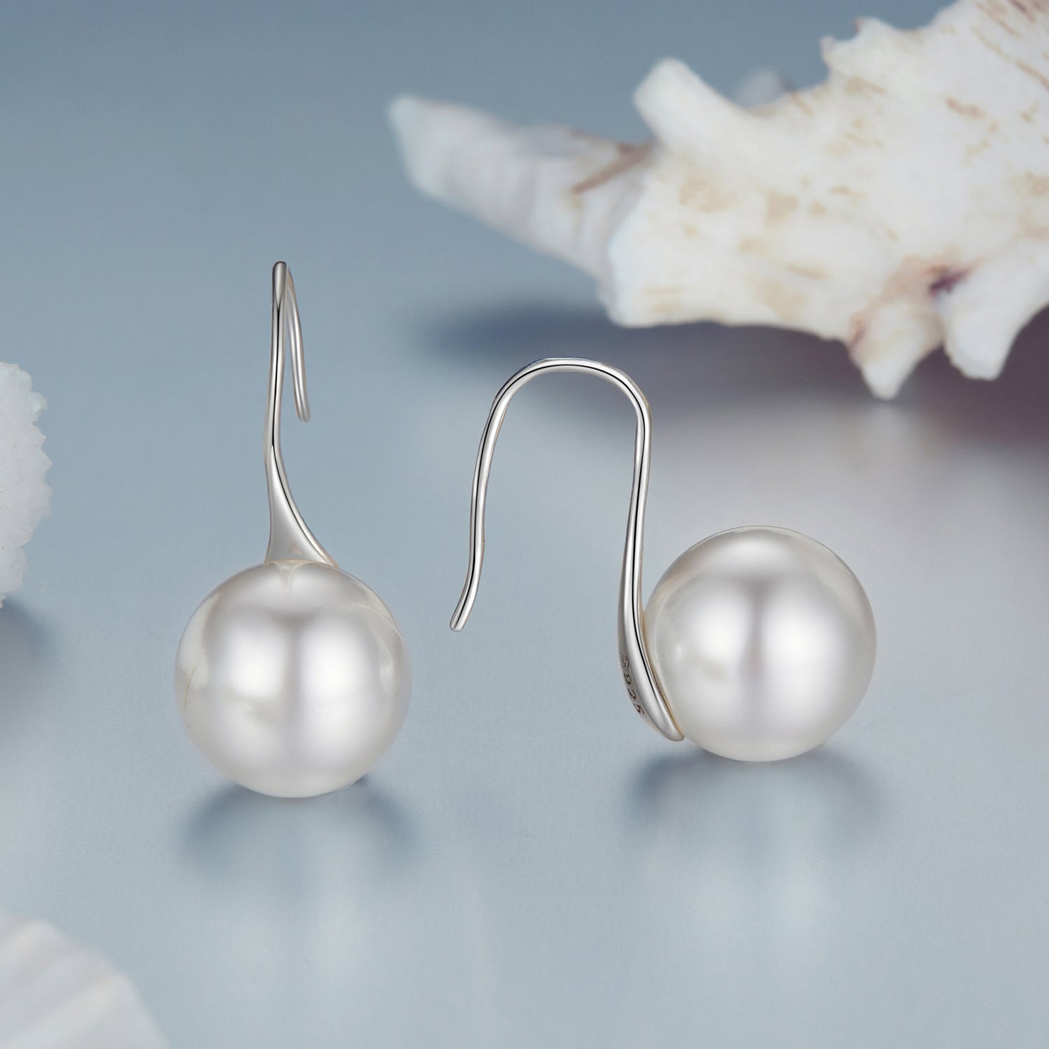 925 Sterling Silver Earrings with Quality Shell Pearl  DestGlow