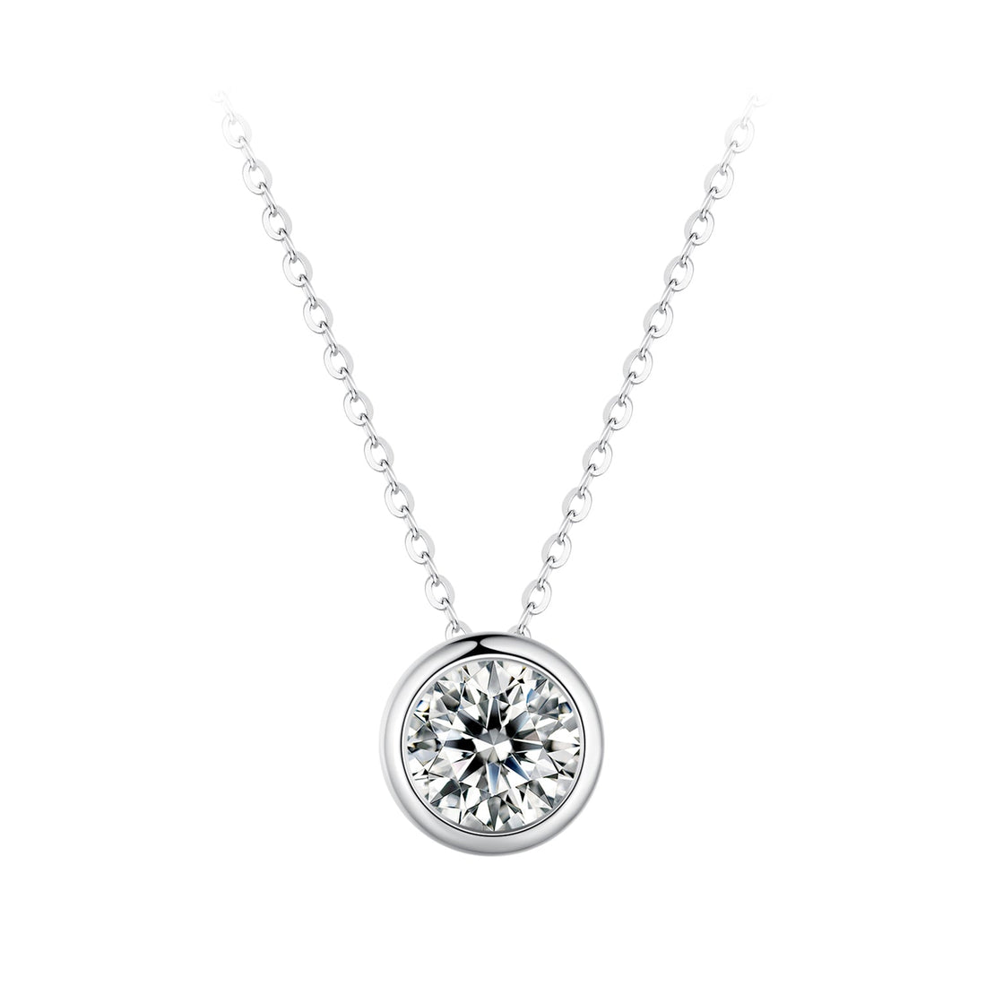 S925 Sterling Silver Moissanite Necklace 400mm with 1ct Moissanite for Women  DestGlow
