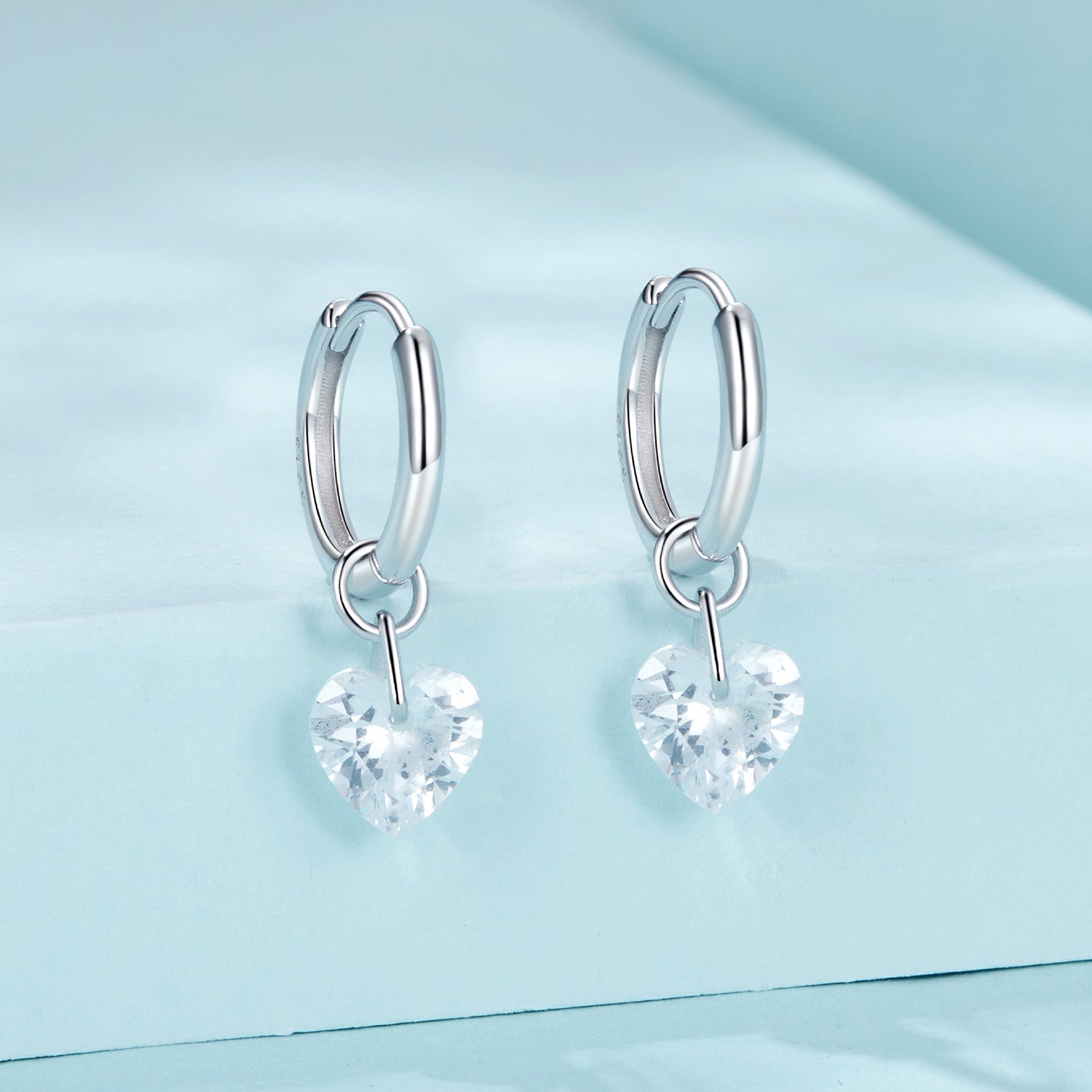 925 Sterling Silver Earrings with Pavé Setting CZ and White Gold Plating for Women  DestGlow