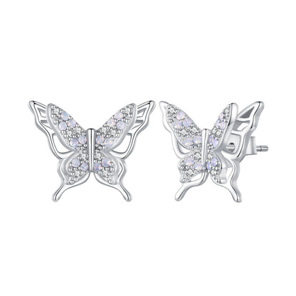 925 Sterling Silver Opal Nanometer Stone Earrings for Women  DestGlow