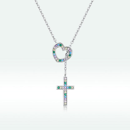 925 Sterling Silver Plated Necklace with Adjustable Length 42.5cm and CZ for Women  DestGlow