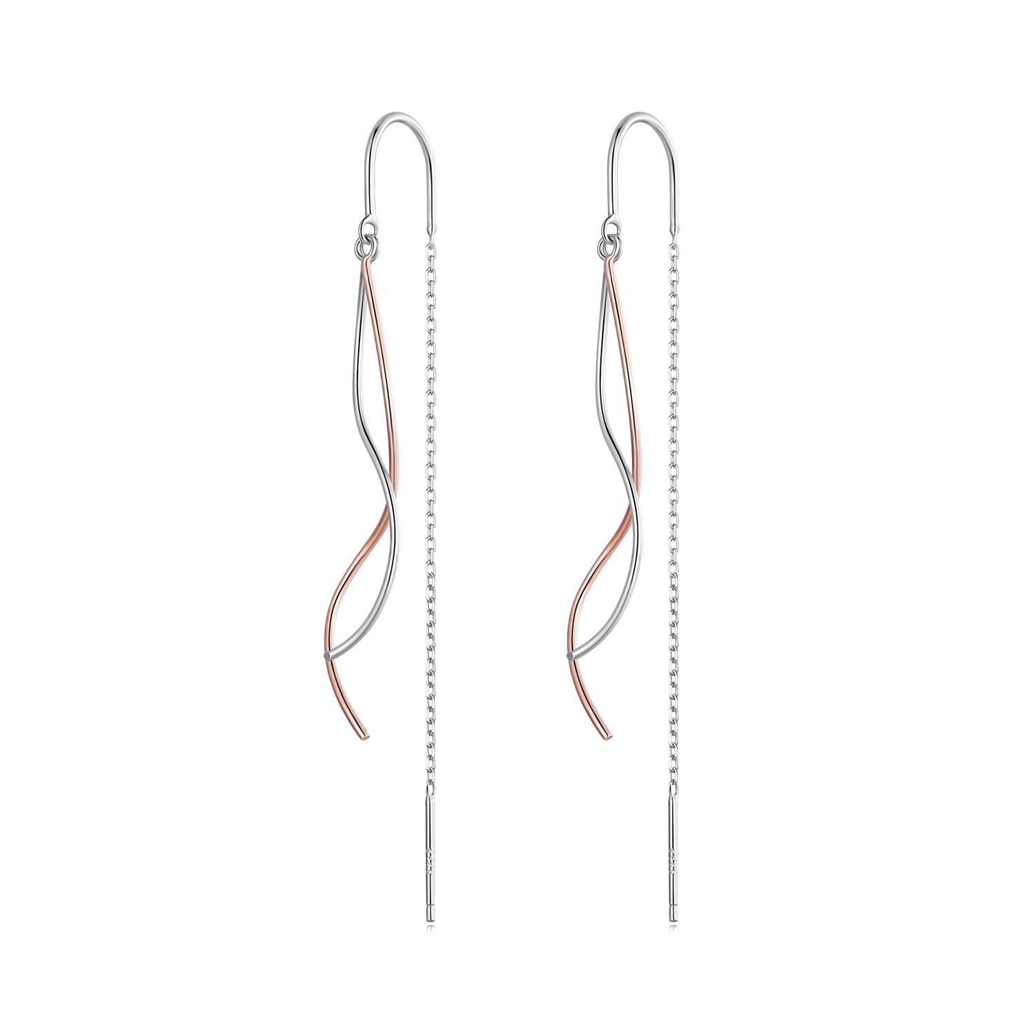 925 Sterling Silver Earrings 56*10mm Plated Platinum Rose Gold for Women  DestGlow