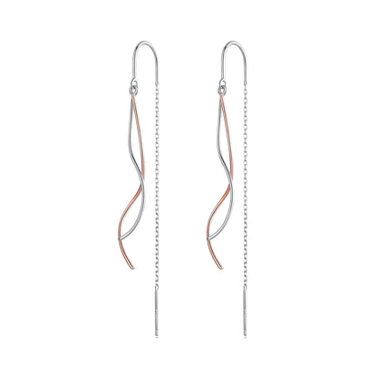 925 Sterling Silver Earrings 56*10mm Plated Platinum Rose Gold for Women  DestGlow