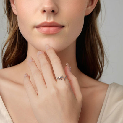 925 Sterling Silver Oxidized Pavé Setting CZ Ring  DestGlow