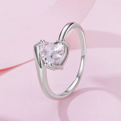 925 Sterling Silver Ring with Pavé Setting CZ, 0.6 cm Width, Style E for Women  DestGlow