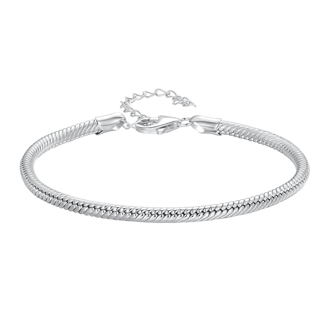 925 Sterling Silver Plated Platinum Bracelet with Adjustable Length for Women  DestGlow