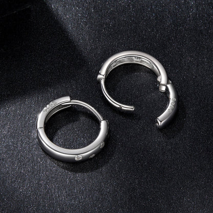 925 Sterling Silver Moissanite Earrings for Women - White Gold Plated
