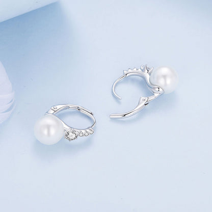 925 Sterling Silver Earrings with Quality Shell Pearl and CZ for Women  DestGlow