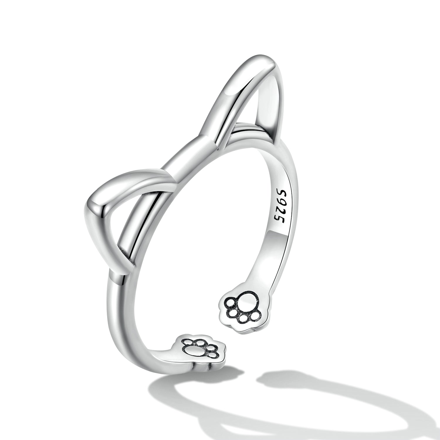 925 Sterling Silver Oxidized Paw Design Ring  DestGlow