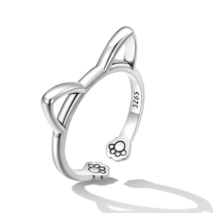 925 Sterling Silver Oxidized Paw Design Ring  DestGlow