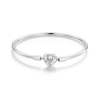 925 Sterling Silver White Gold Plated 17.0cm CZ Bracelet for Women  DestGlow