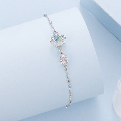 925 Sterling Silver 0.8cm CZ White Gold Plated Bracelet for Women  DestGlow