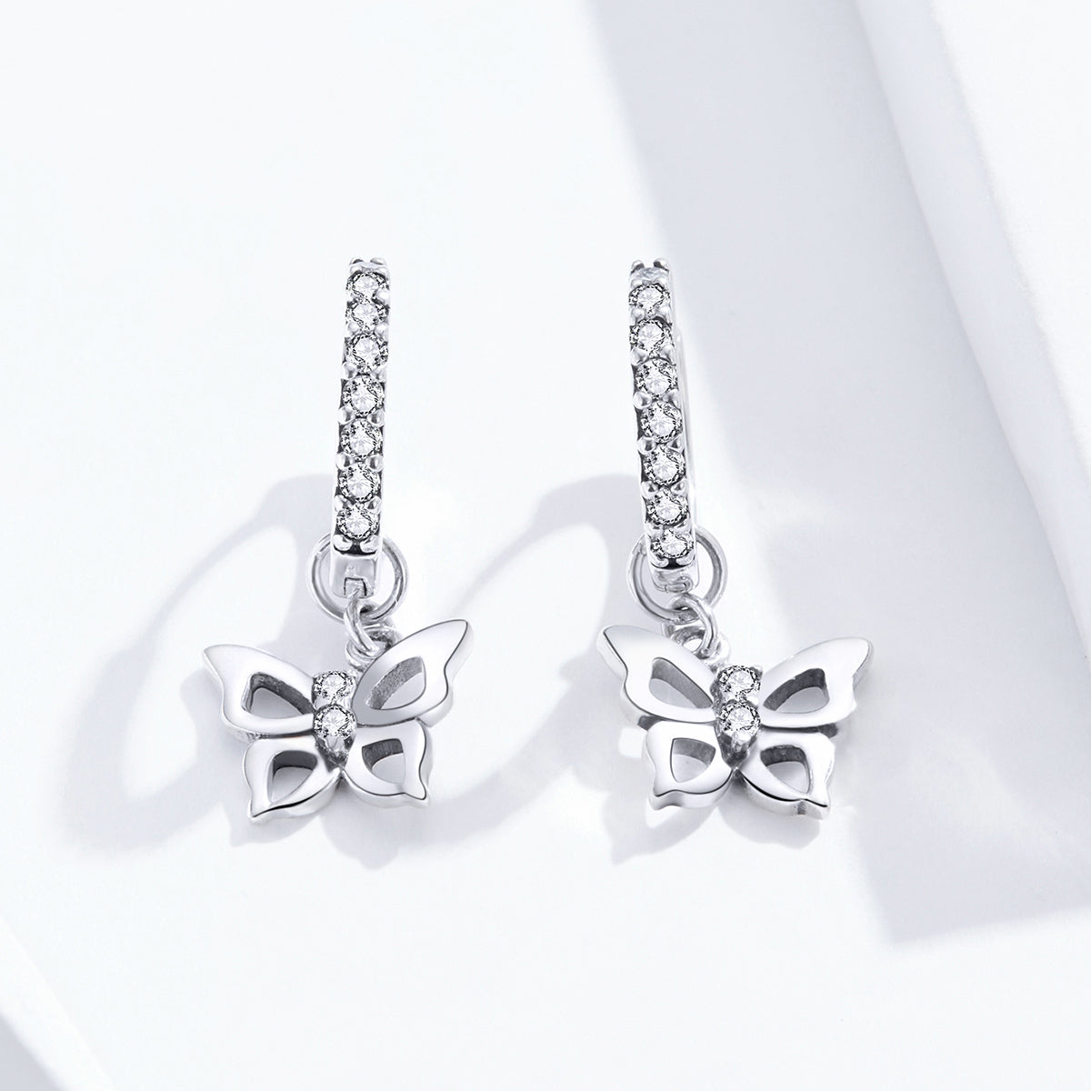 S925 Oxidized Silver Pavé Setting CZ Earrings for Women  DestGlow