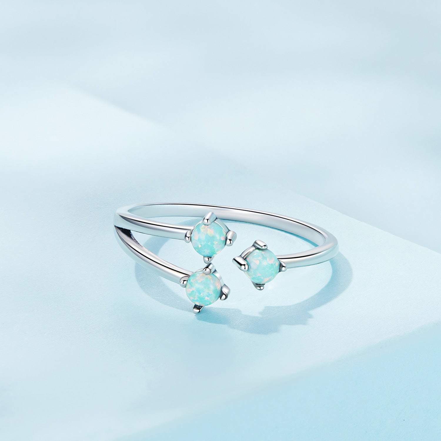 925 Sterling Silver Translucent Opal Ring for Women by Bids.com